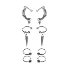 Multi-Pack Spike Bar Silver-Tone Ear Cuffs - 4 Pair at Spencer's