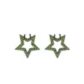Green Cheetah Print Star Earrings at Spencer's