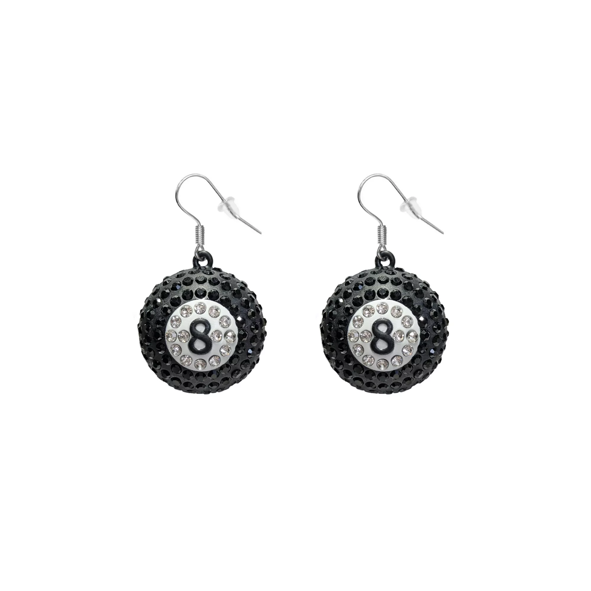 Bedazzled 8 Ball Dangle Earrings - 18 Gauge at Spencer's