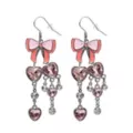 Pink Heart Bow Drop Dangle Earrings - 18 Gauge at Spencer's
