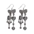 Pink Heart Bow Drop Dangle Earrings - 18 Gauge at Spencer's