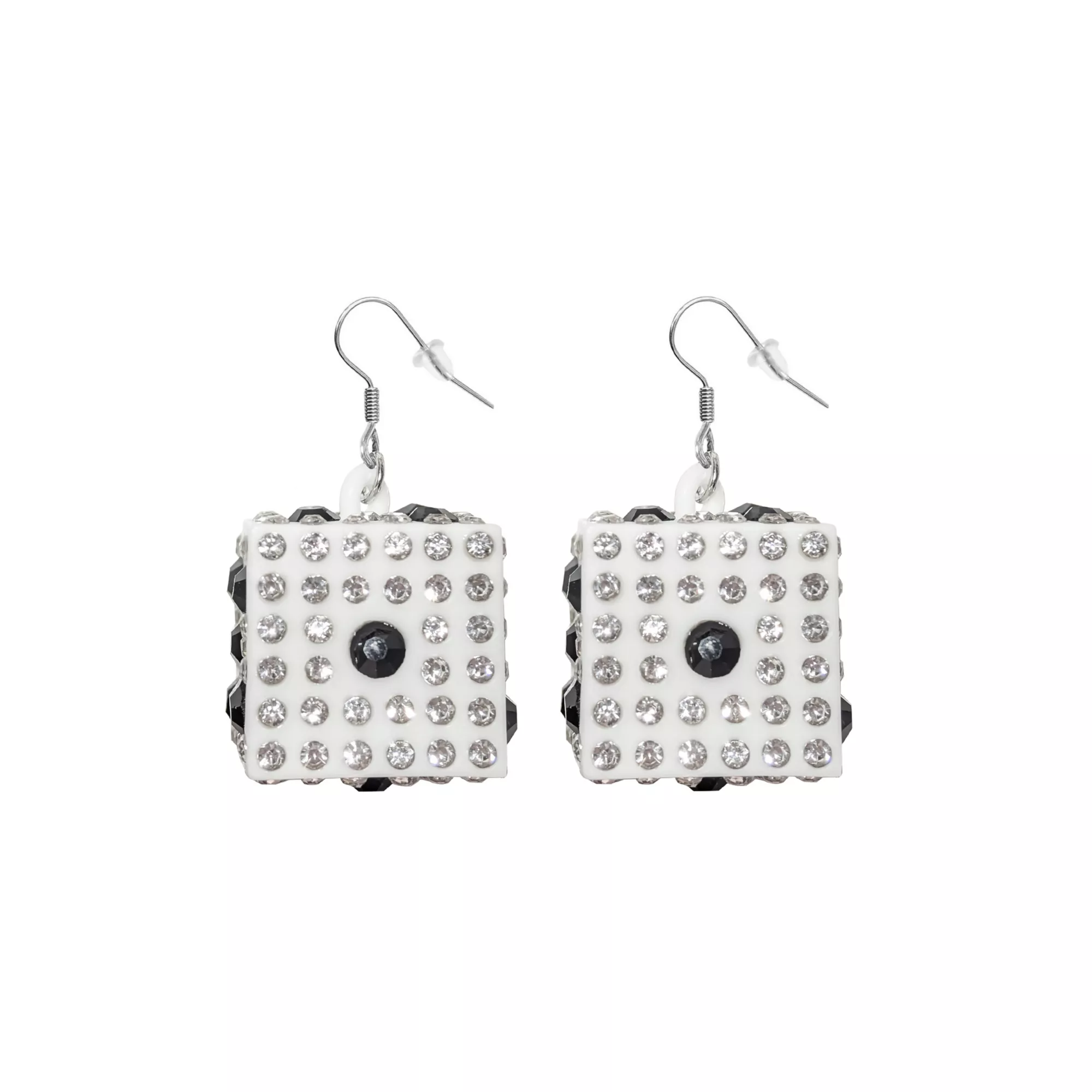Bedazzled Dice Dangle Earrings