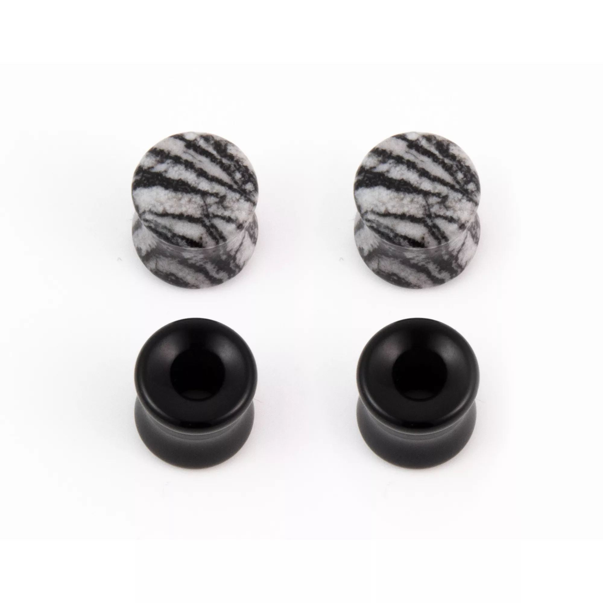 Multi-Pack Black Agate Stone Plugs and Tunnels - 2 Pair at Spencer's