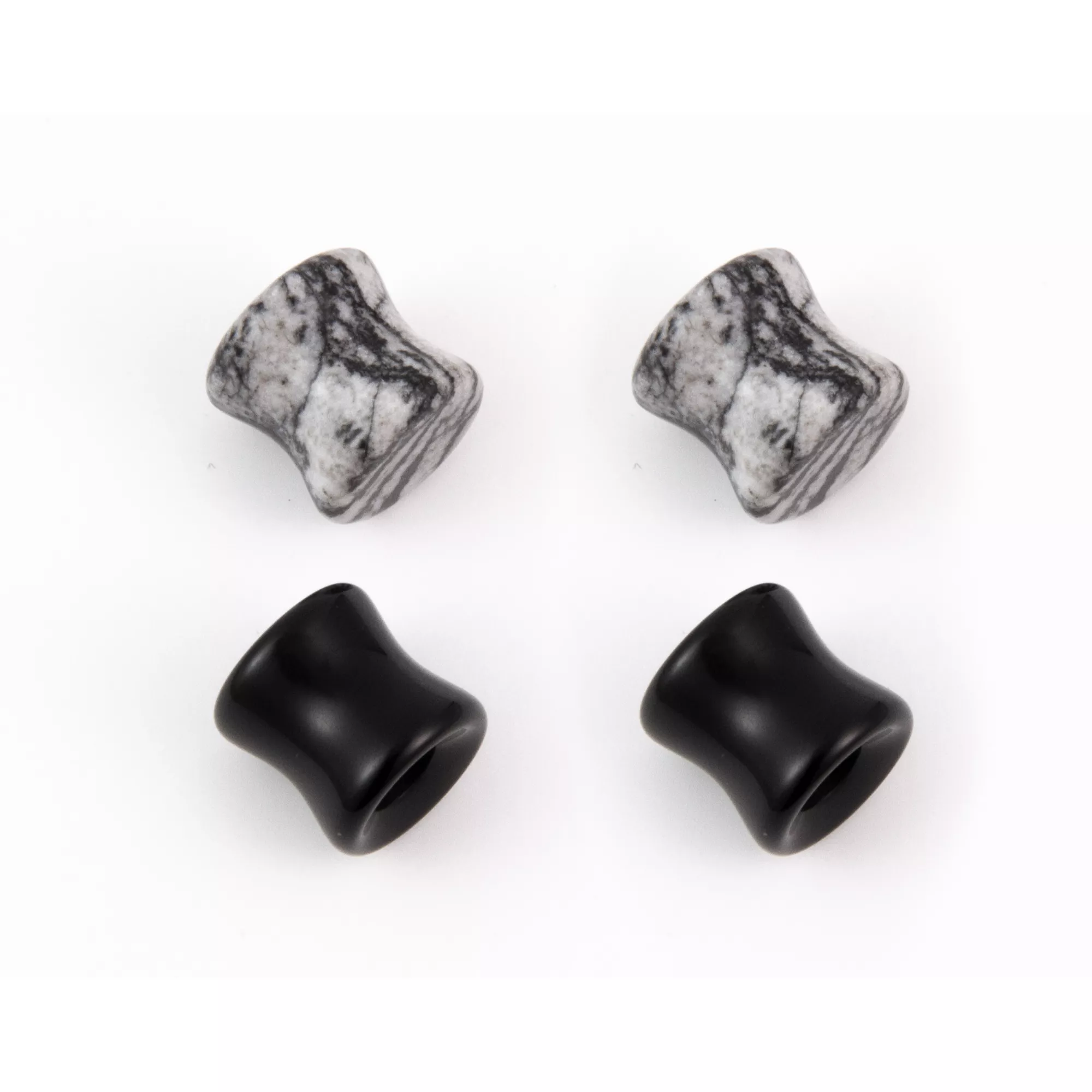 Multi-Pack Black Agate Stone Plugs and Tunnels - 2 Pair at Spencer's