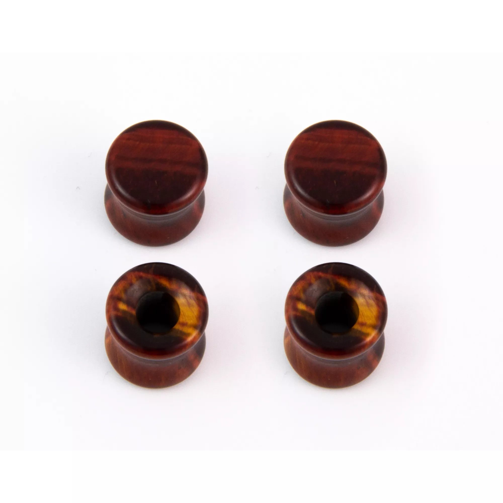 Multi-Pack Tiger's Eye Stone Plugs and Tunnels - 2 Pair
