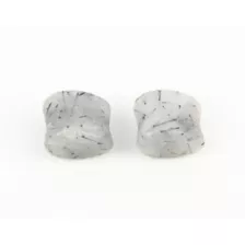 Teardrop Black Hair Quartz Stone Plugs at Spencer's