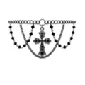 Black Antique Cross Hematite Chain Choker Necklace at Spencer's