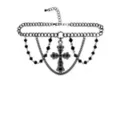 Black Antique Cross Hematite Chain Choker Necklace at Spencer's