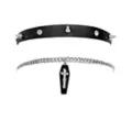 Multi-Pack Spiked Faux Leather and Coffin Chain Choker Necklaces - 2 Pack at Spencer's