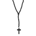 Black Cross Wood Beaded Rosary Necklace at Spencer's