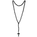 Black Cross Wood Beaded Rosary Necklace at Spencer's