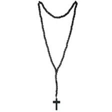 Black Cross Wood Beaded Rosary Necklace at Spencer's