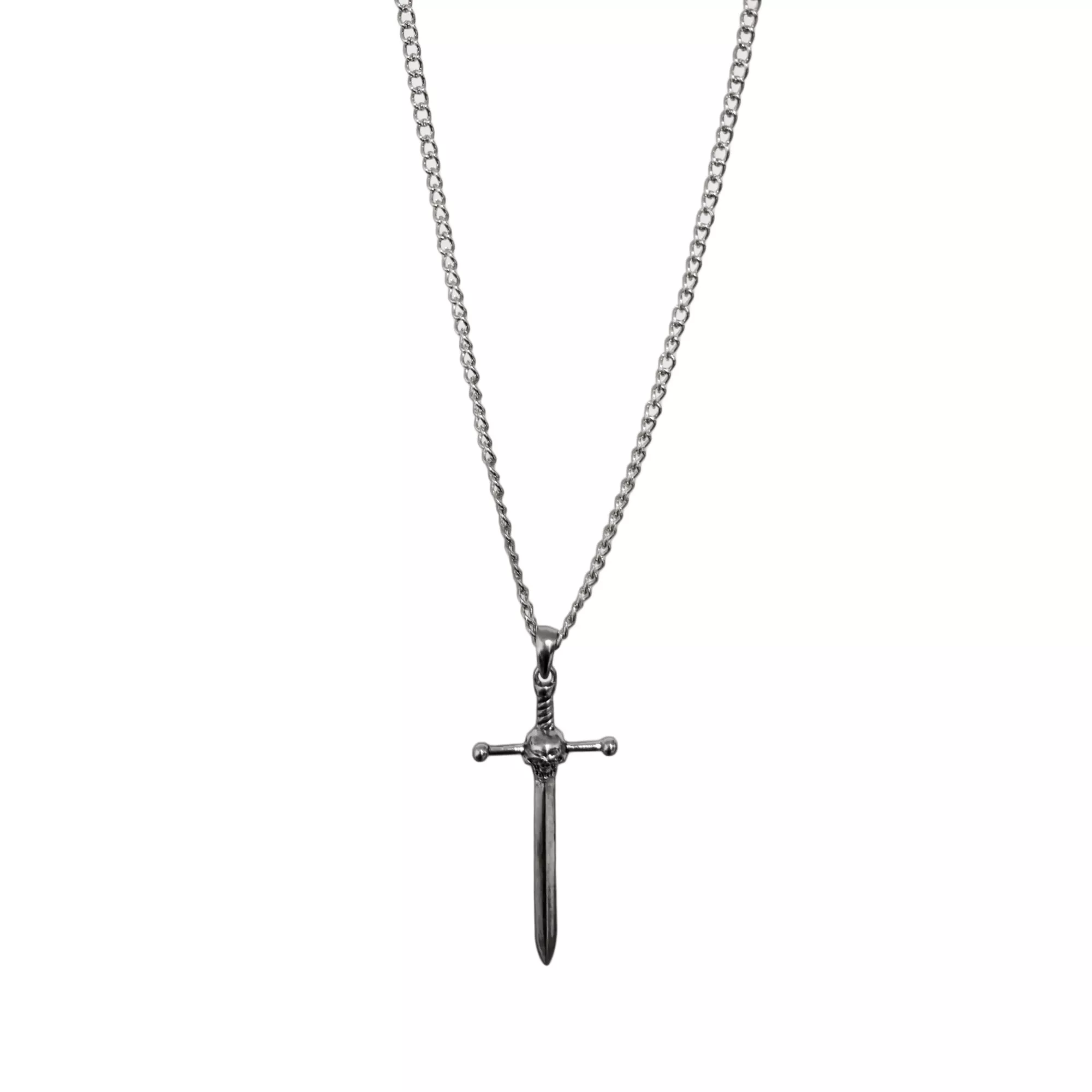 Skull Sword Pendant Chain Necklace