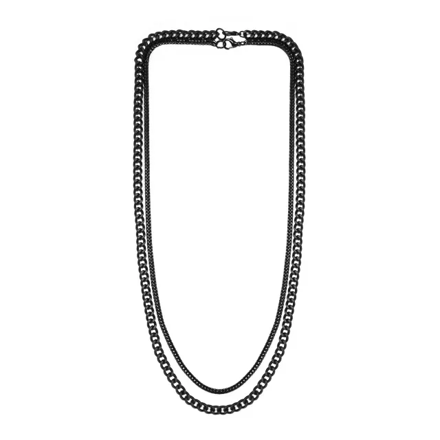 Multi-Pack Black Chain Necklaces - 2 Pack at Spencer's