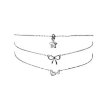 Multi-Pack Charm Silver-Tone Necklaces - 3 Pack at Spencer's
