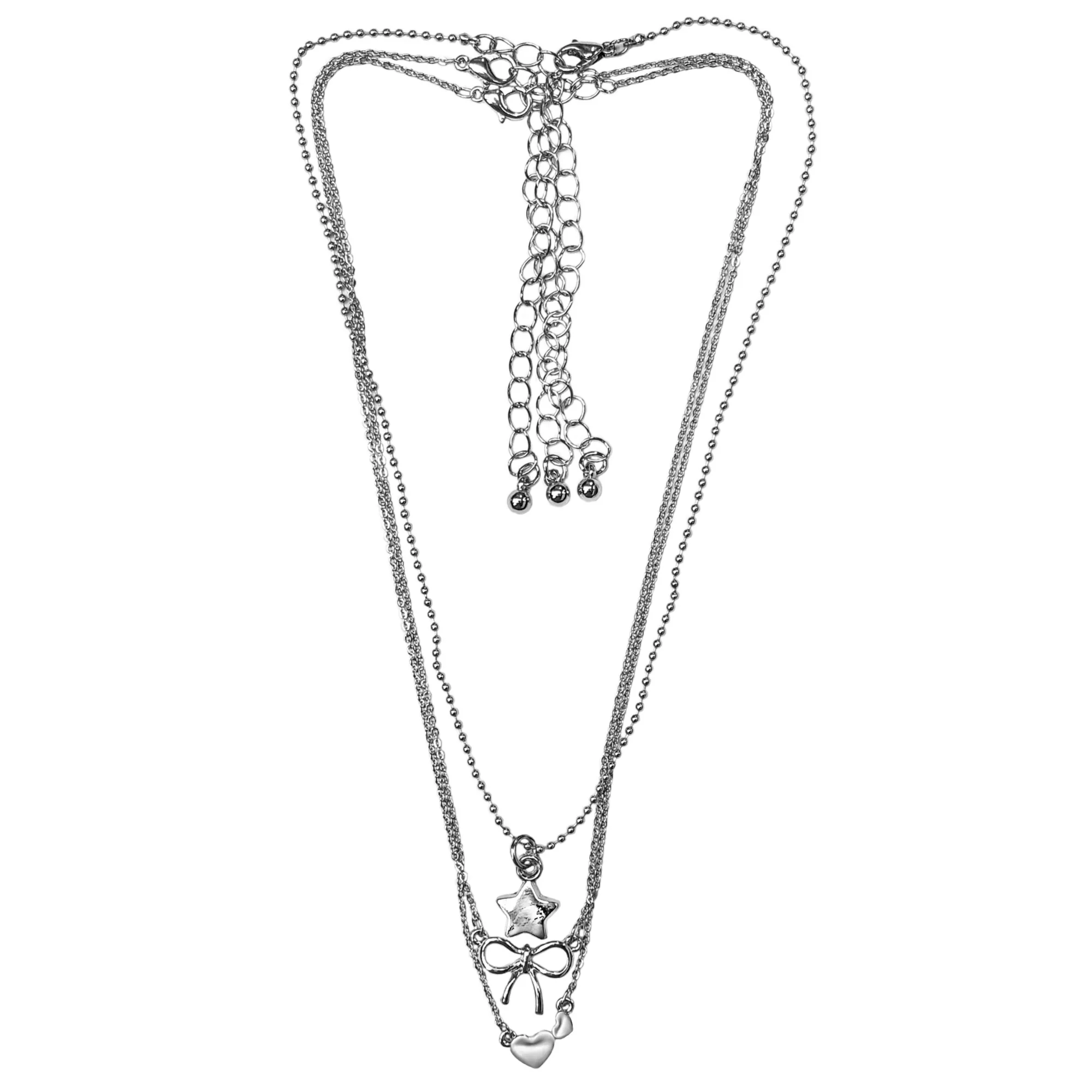 Multi-Pack Charm Silver-Tone Necklaces - 3 Pack at Spencer's