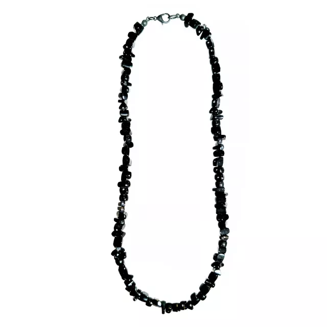 Black Puka Beaded Necklace at Spencer's