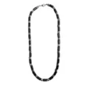 Black and Silver Burnish Beaded Necklace at Spencer's