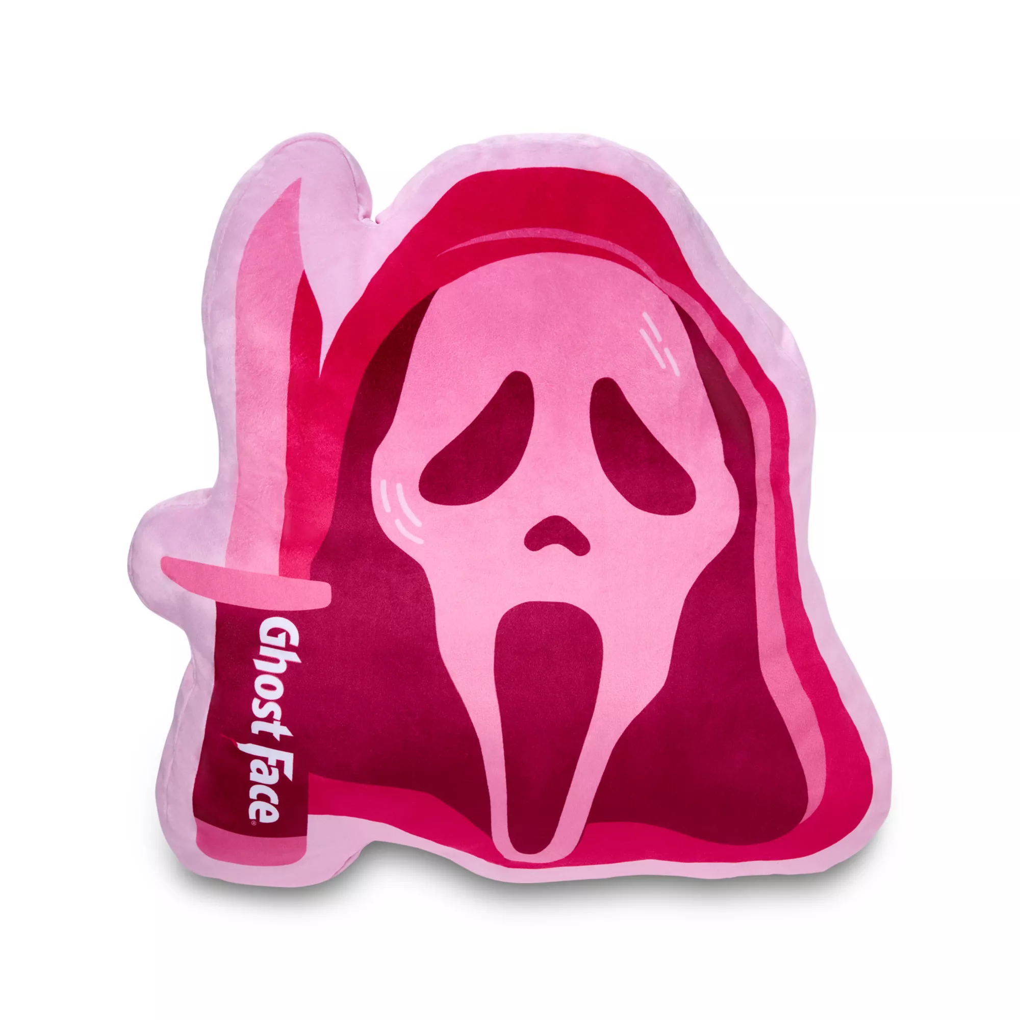 Pink Ghost Face Head Pillow at Spencer's