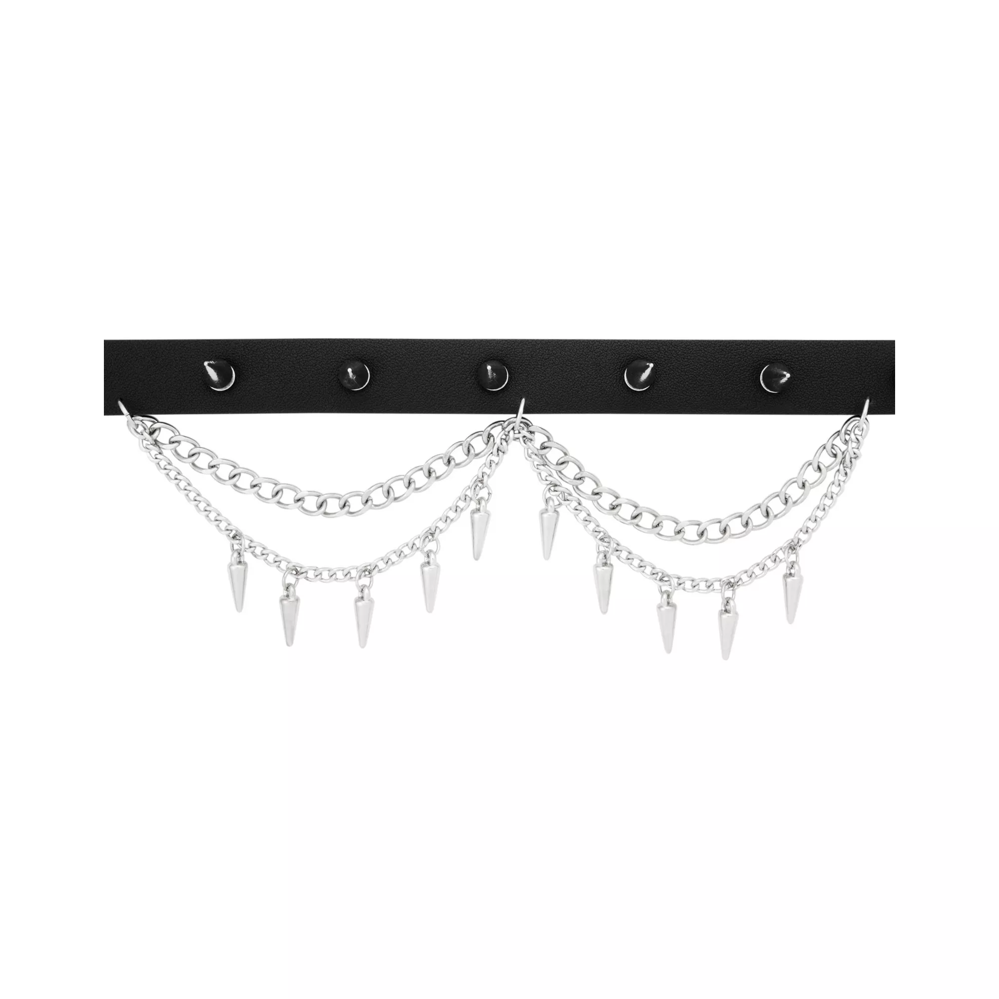 Spiked Drop Chain Choker Necklace