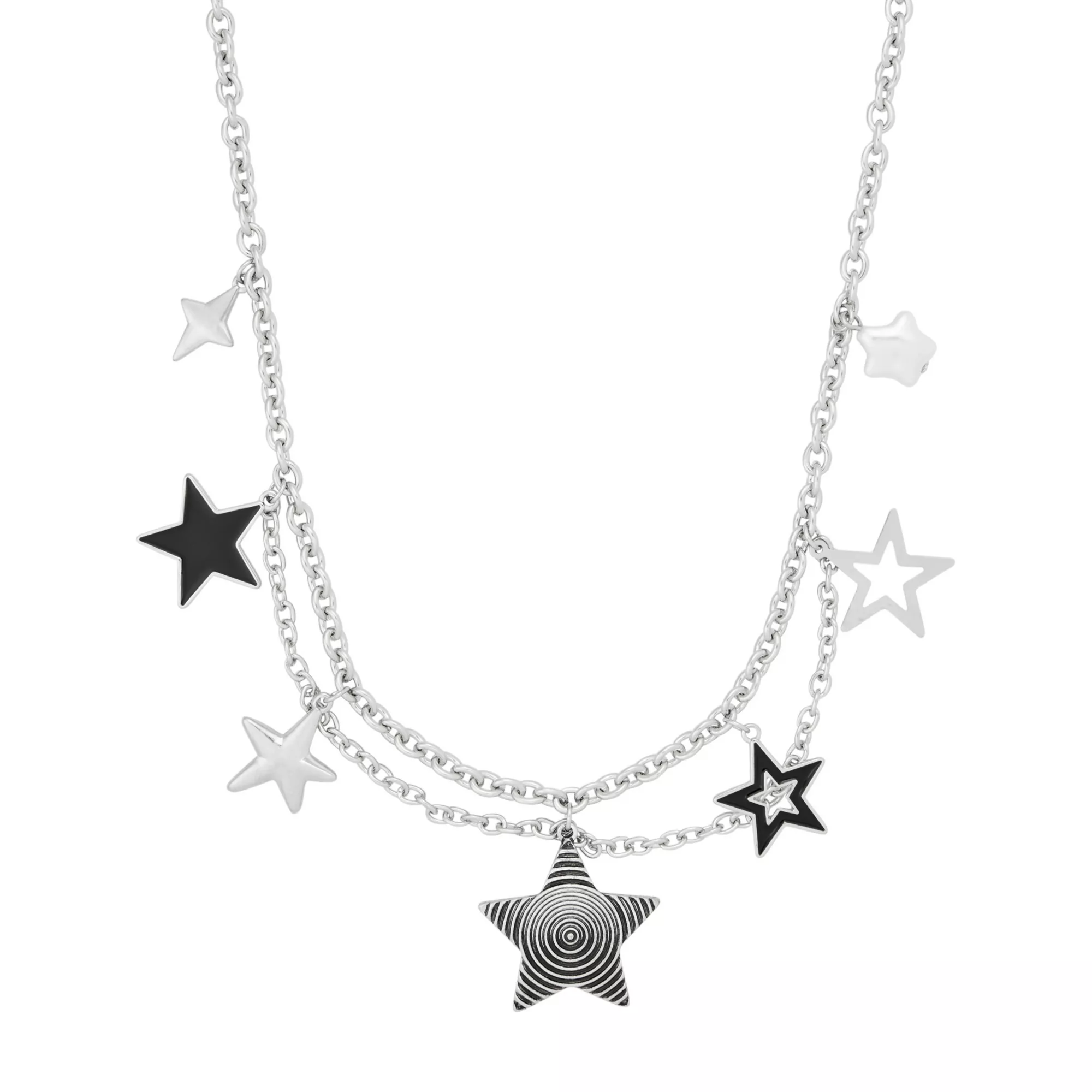 Star Charms Double Row Chain Necklace at Spencer's
