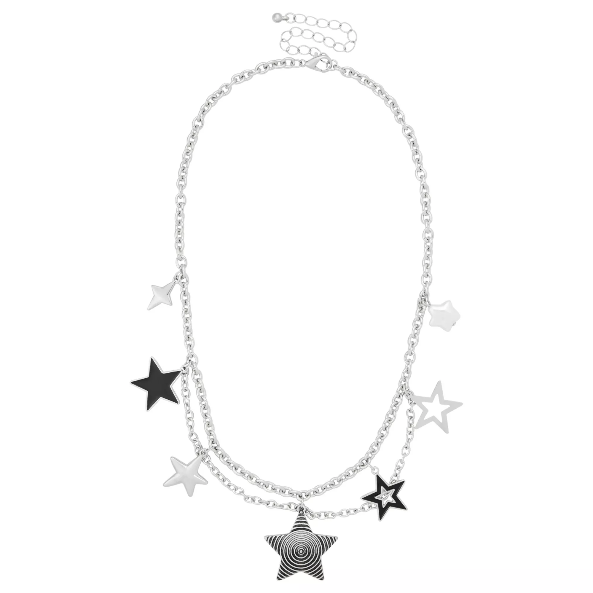 Star Charms Double Row Chain Necklace