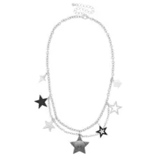 Star Charms Double Row Chain Necklace at Spencer's
