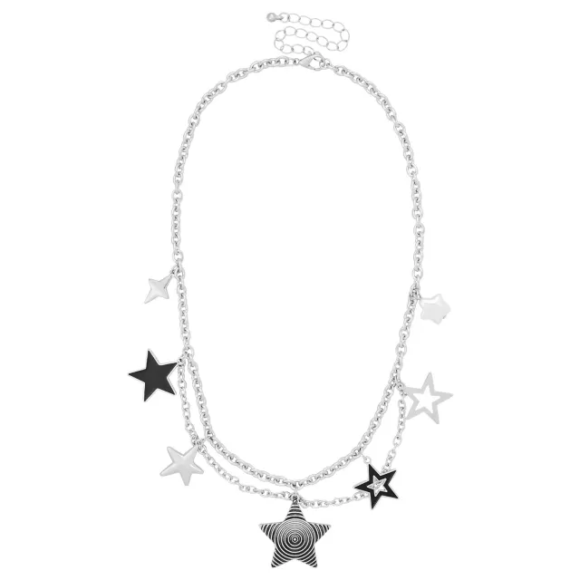 Star Charms Double Row Chain Necklace at Spencer's