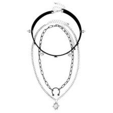 Multi-Pack Horseshoe Ring Chain & Choker Necklaces - 3 Pack at Spencer's