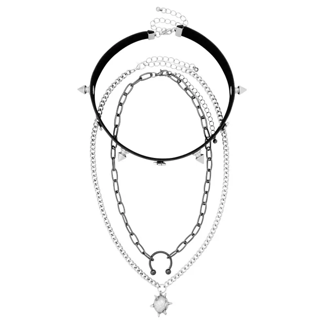 Multi-Pack Horseshoe Ring Chain & Choker Necklaces - 3 Pack at Spencer's