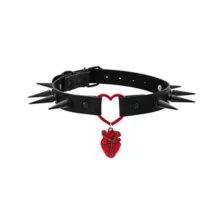 Spiked Anatomical Heart Choker Necklace at Spencer's