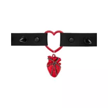 Spiked Anatomical Heart Choker Necklace at Spencer's