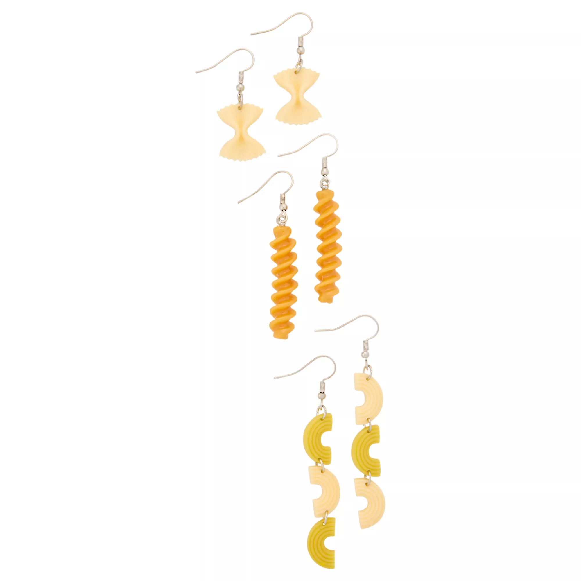 Multi-Pack Pasta Noodle Dangle Earrings - 3 Pairs