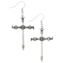 Nail Cross Dangle Earrings at Spencer's
