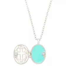 Ornate Cross Locket Pendant Necklace at Spencer's