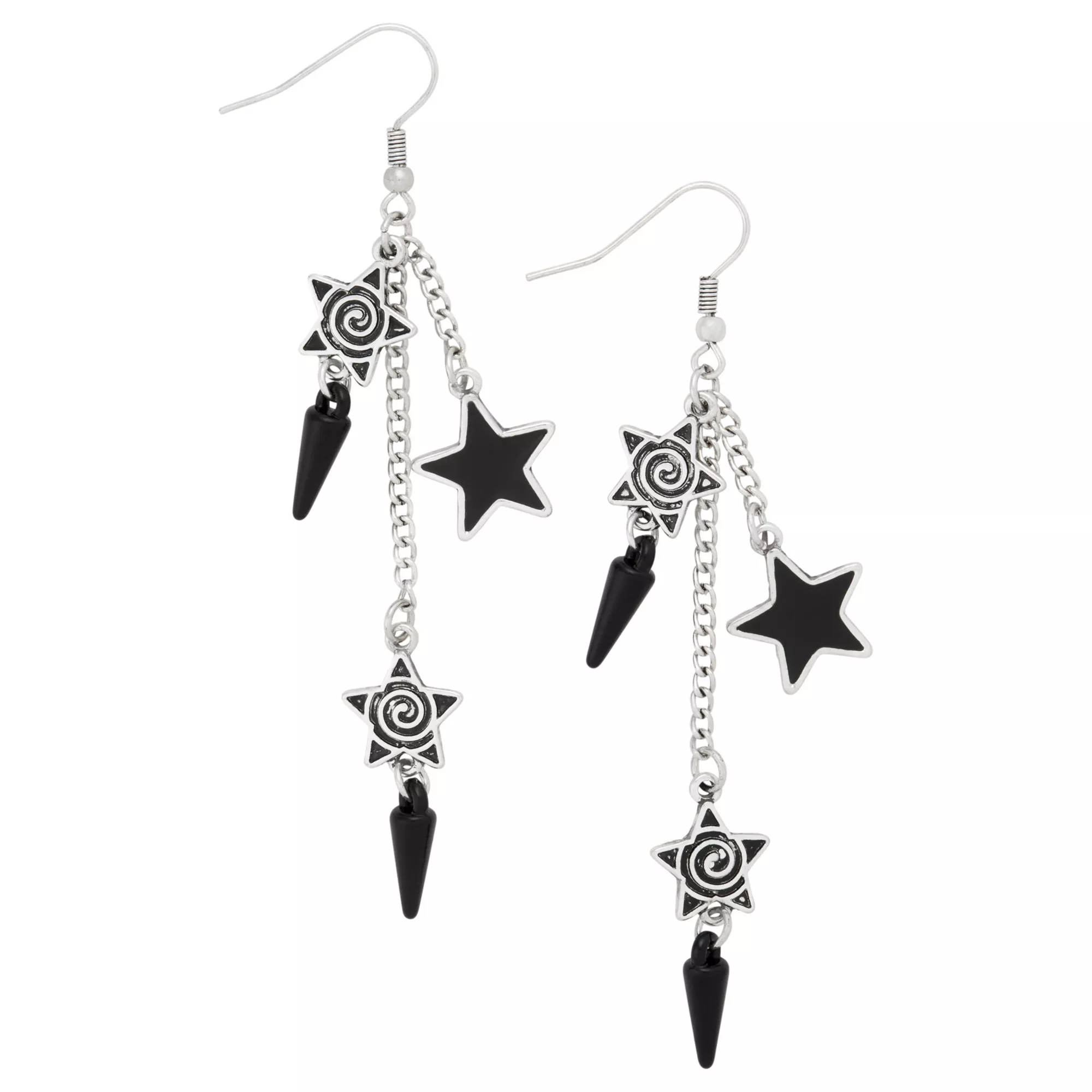 Star Charm Drop Chain Dangle Earrings