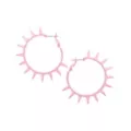 Pink Spiked Hoop Earrings at Spencer's