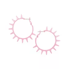 Pink Spiked Hoop Earrings at Spencer's