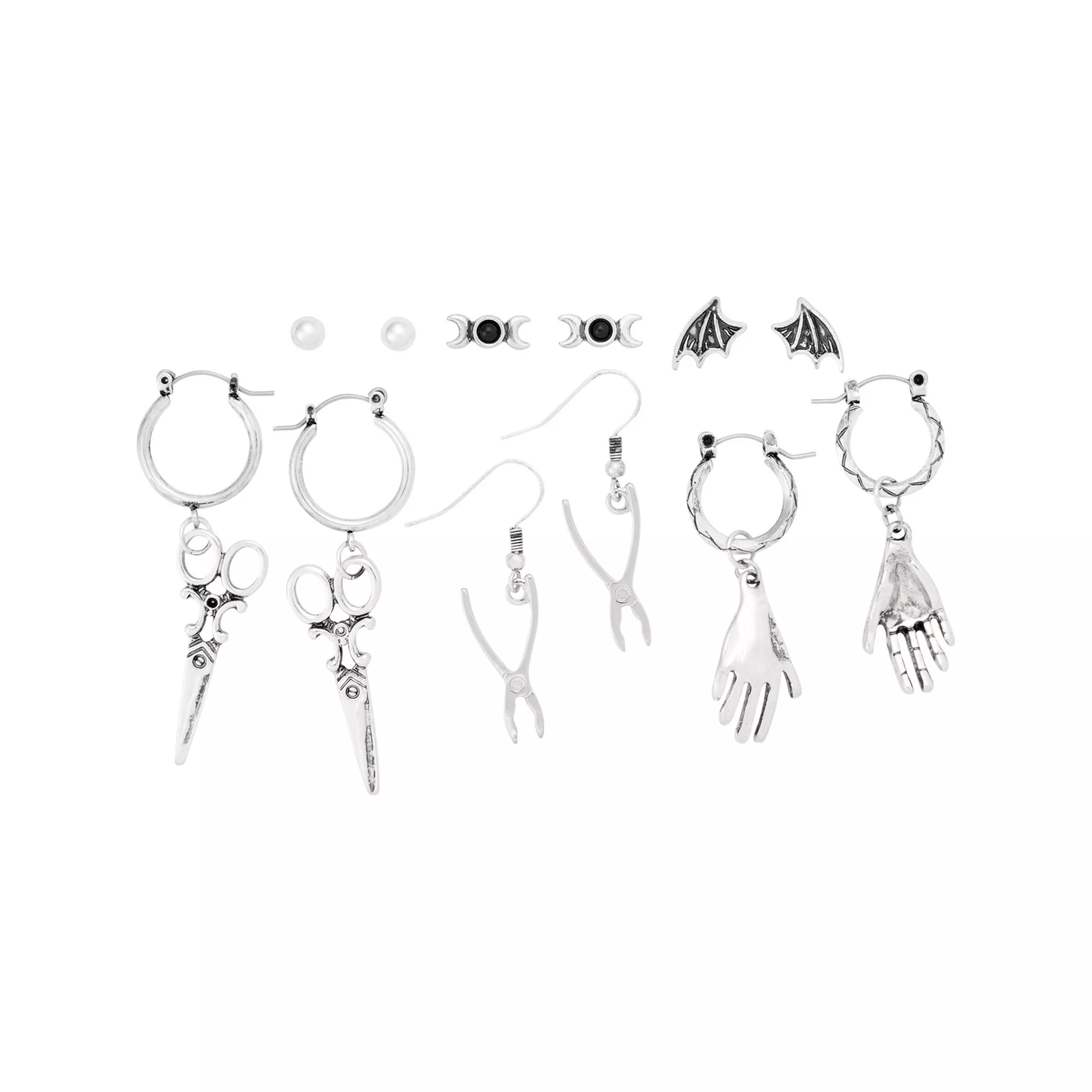 Multi-Pack Macabre Icon Mixed Earrings - 6 Pair