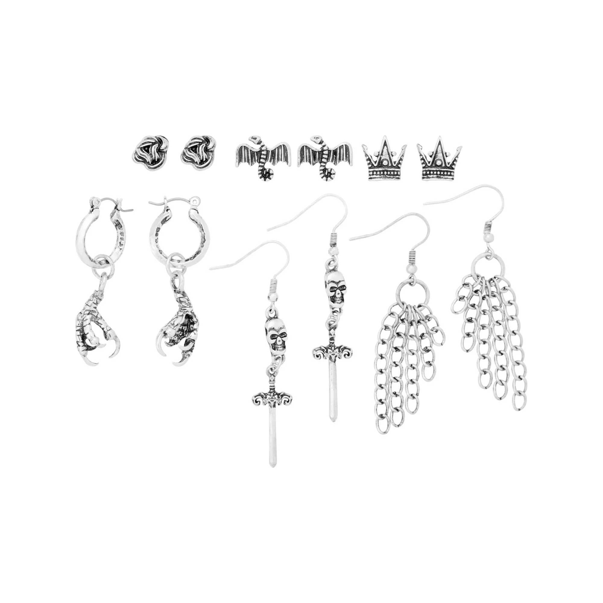 Multi-Pack Skeleton King Mixed Earrings - 6 Pair
