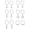 Multi-Pack Silver-Tone Solar Glow Dangle Hoop Earrings - 6 Pairs at Spencer's