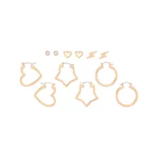 Multi-Pack Gold-Tone Heart and Star Mixed Earrings - 6 Pair at Spencer's