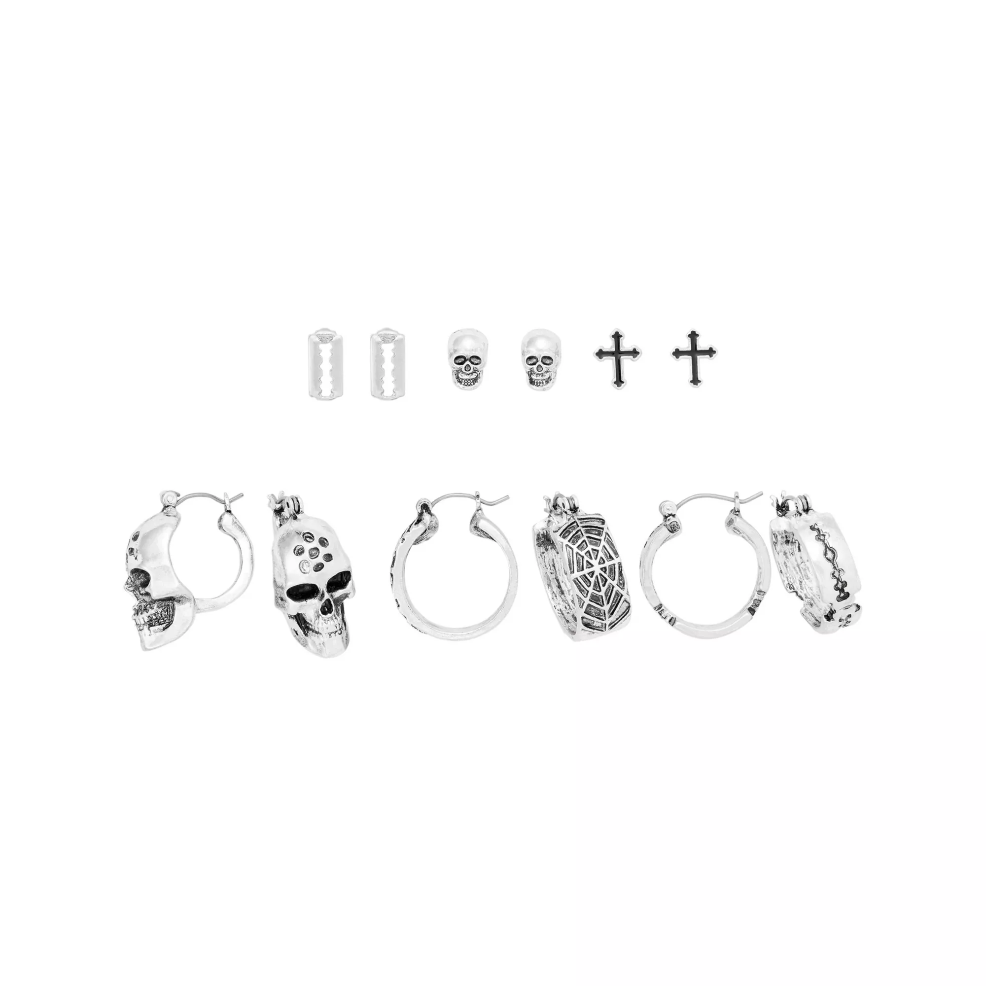 Multi-Pack Death Wish Charm Mixed Earrings - 6 Pair