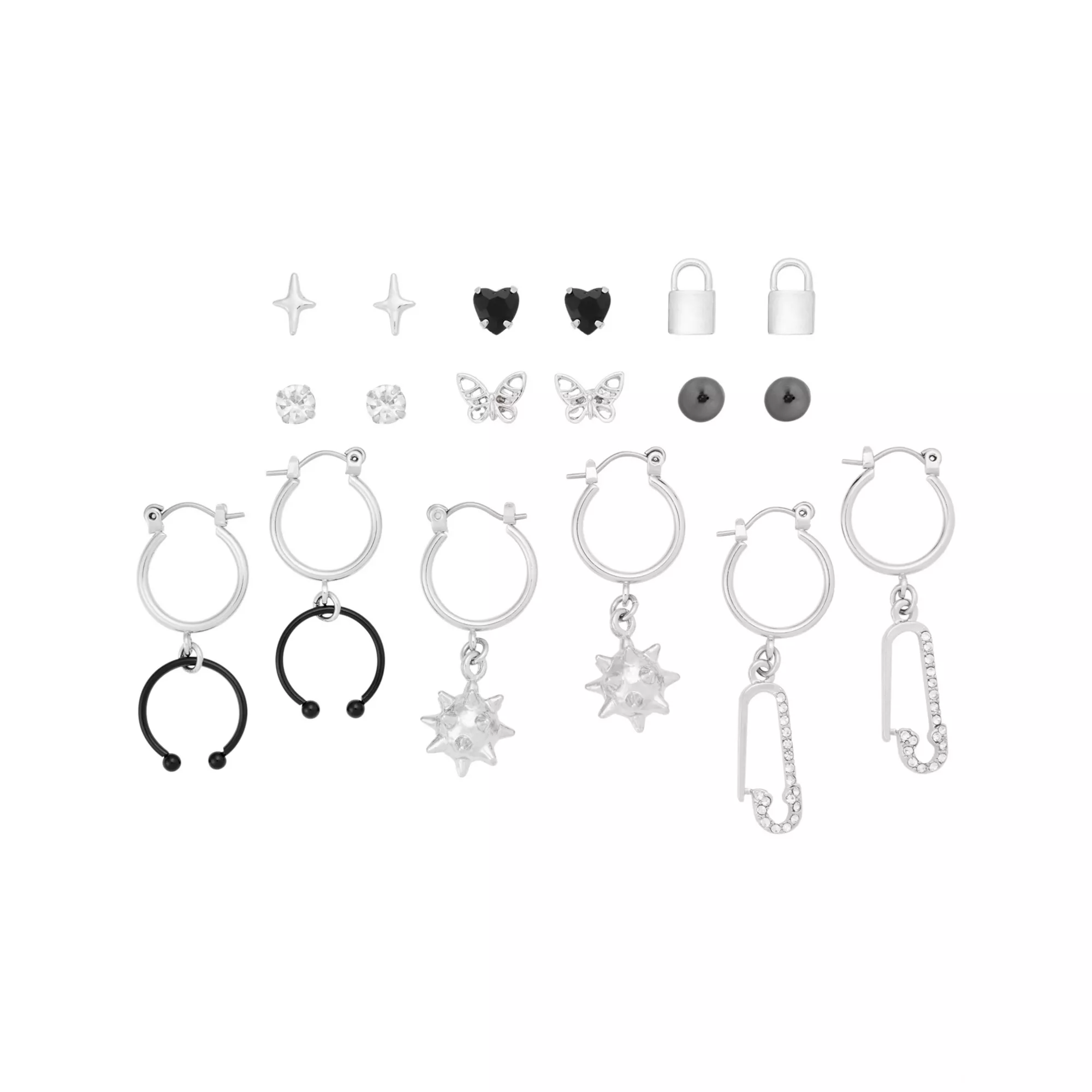 Multi-Pack Assorted Charm Mixed Earrings - 9 Pair at Spencer's
