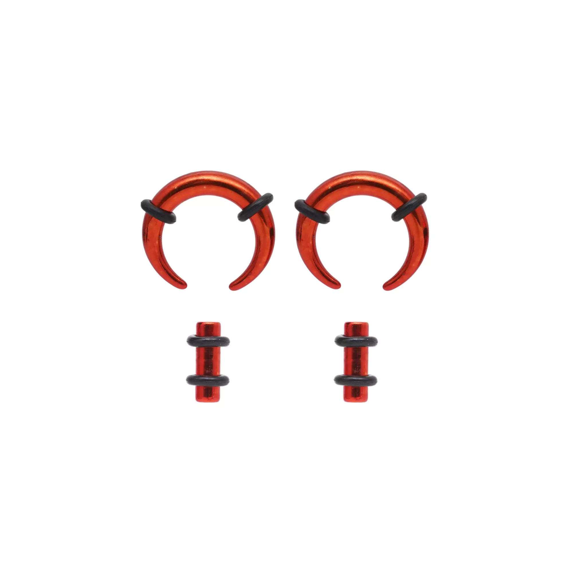 Multi-Pack Red Acrylic Pinchers and Plugs - 2 Pair