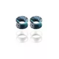 Multi-Pack Blue and White Splatter Silicone Tunnels - 2 Pair at Spencer's