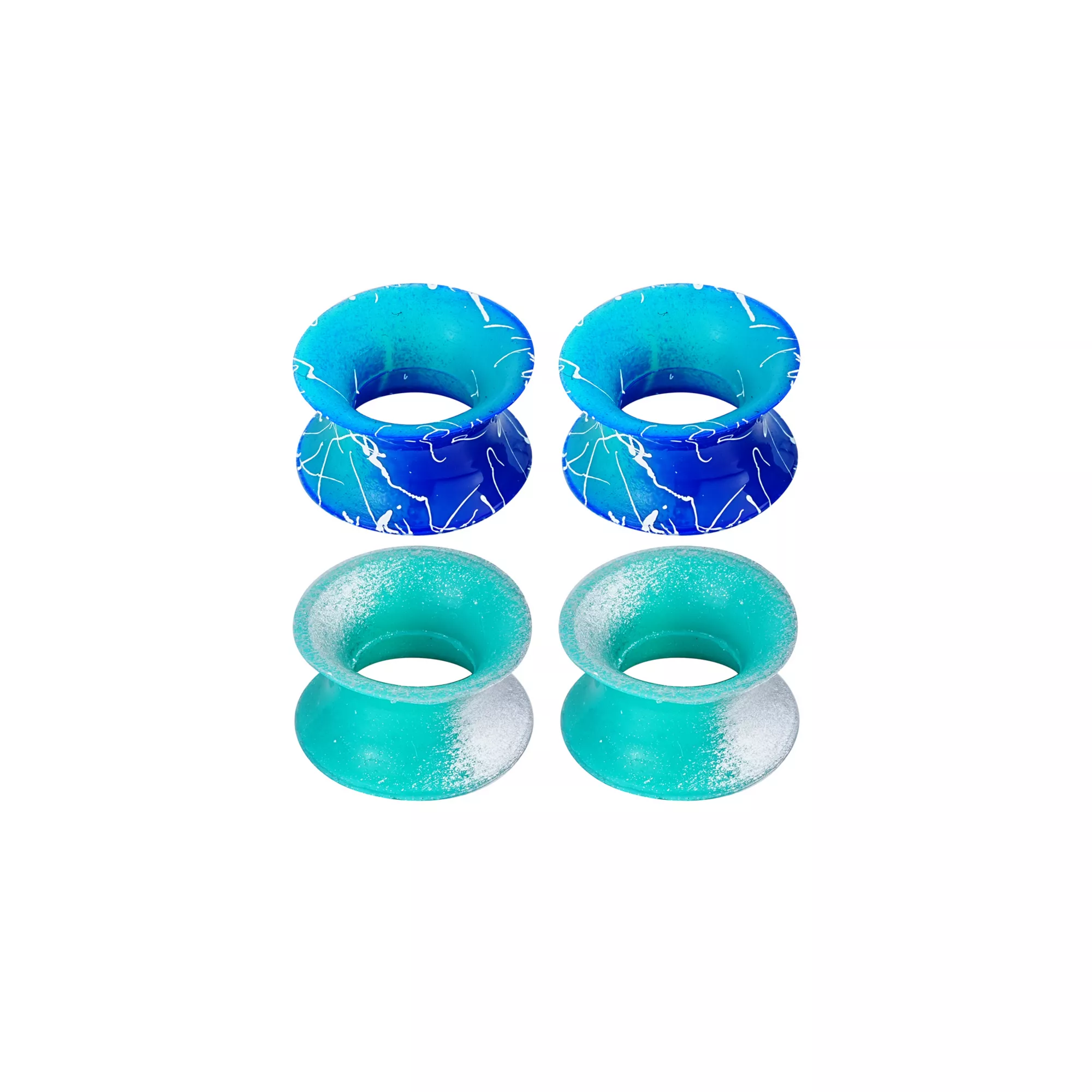 Multi-Pack Teal and White Splatter Tunnels - 2 Pair