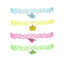 Multi-Pack Dino Tattoo Choker Necklaces - 4 Pack at Spencer's