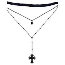 Gothic Rosary 3-Row Choker Necklace at Spencer's
