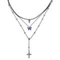 Butterfly Rosary 3-Row Choker Necklace at Spencer's